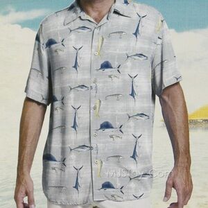 Margaritaville Men Short Sleeve BBQ Beach Button Front Tropical Shirt